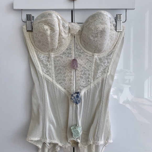 LADY SUZANNE Vintage New Old Stock Guêpière Merry Widow Bustier B32 White - Picture 4 of 17